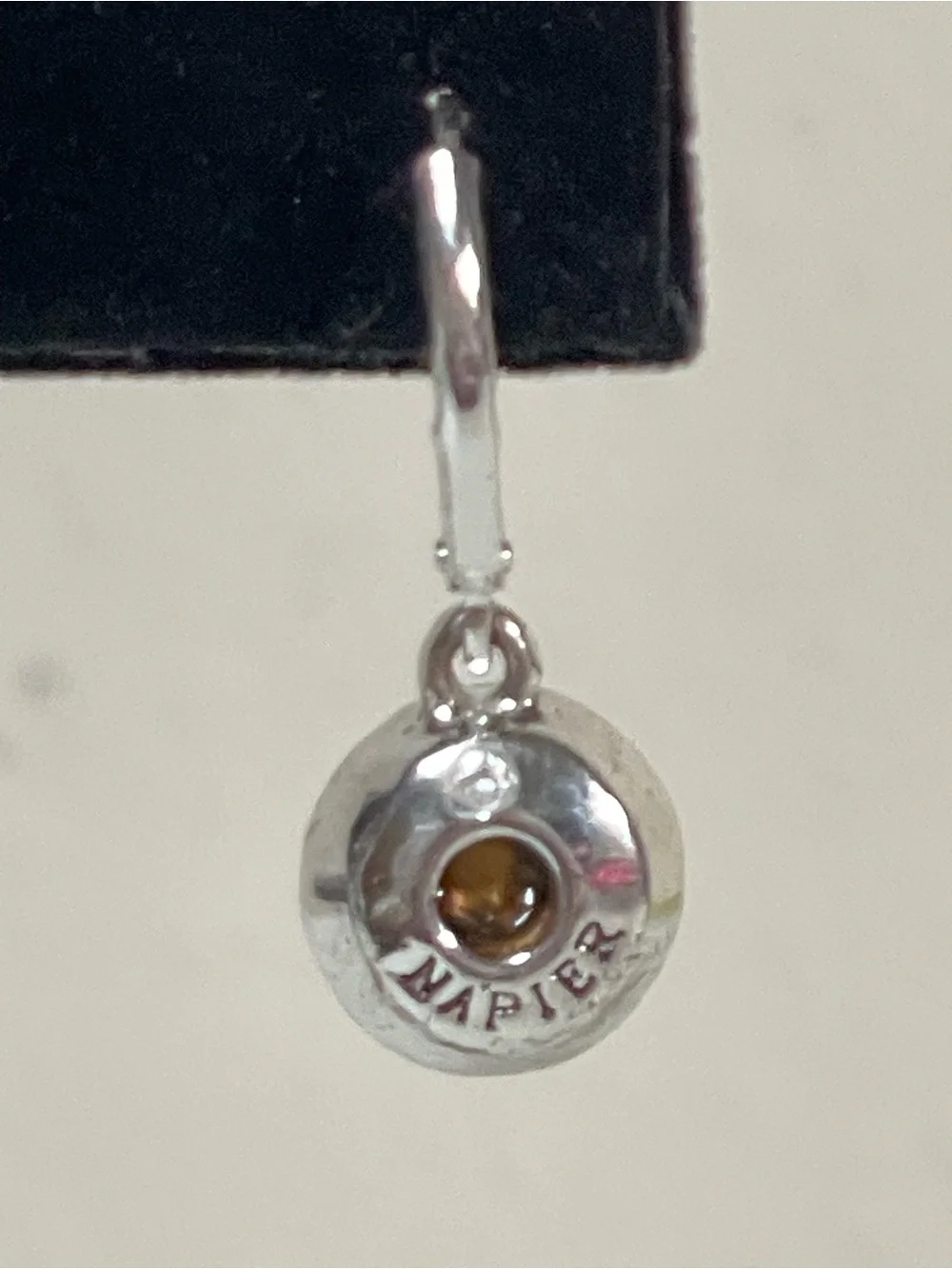 Napier Silver-Tone Clear Crystal Drop Earrings